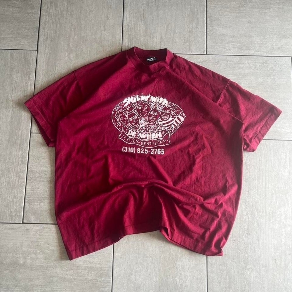 Vintage Fruit of the Loom Best Maroon Dr Whan Graphic T-Shirt 2XL 24x29